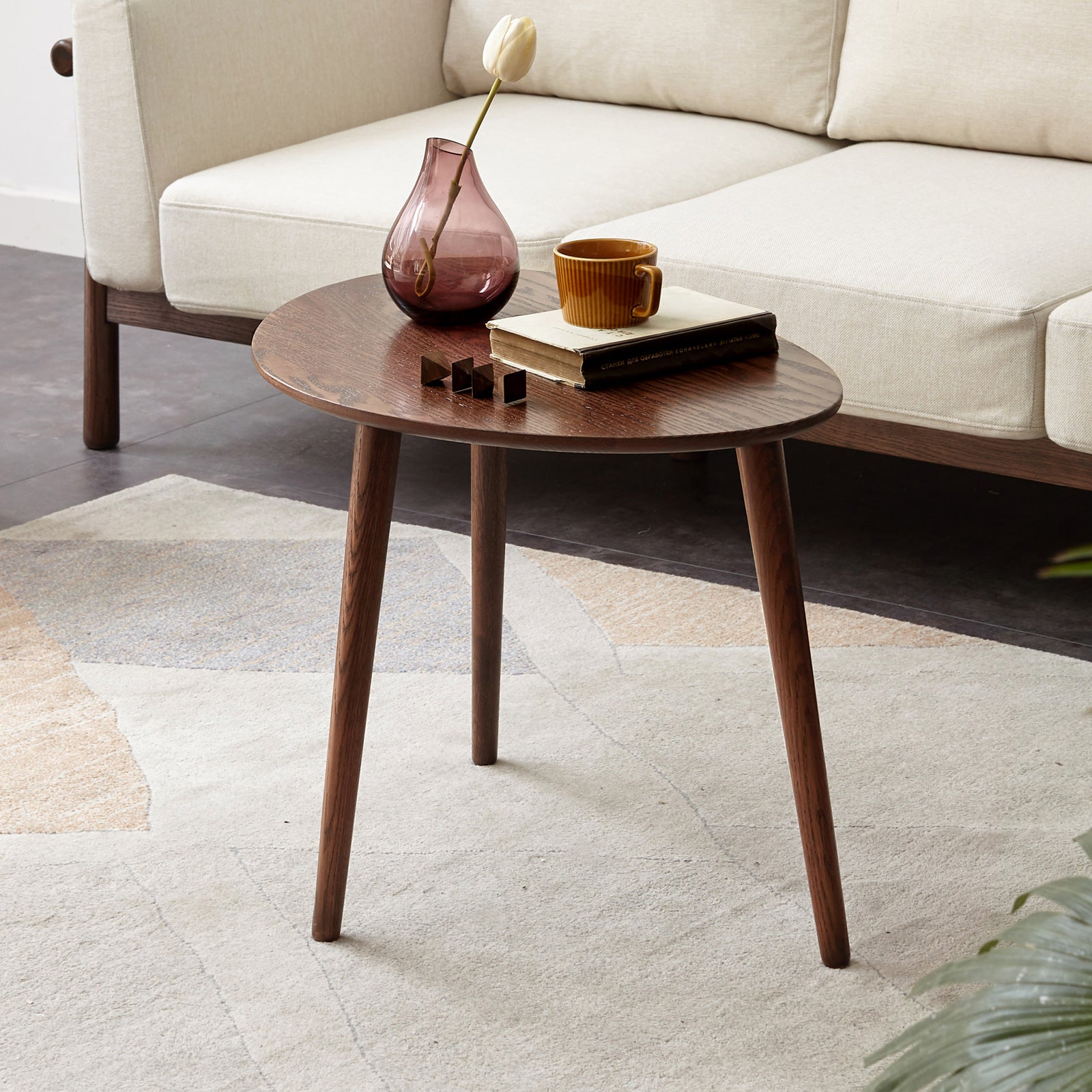 Solid Oak Wooden Coffee Table for Living Room