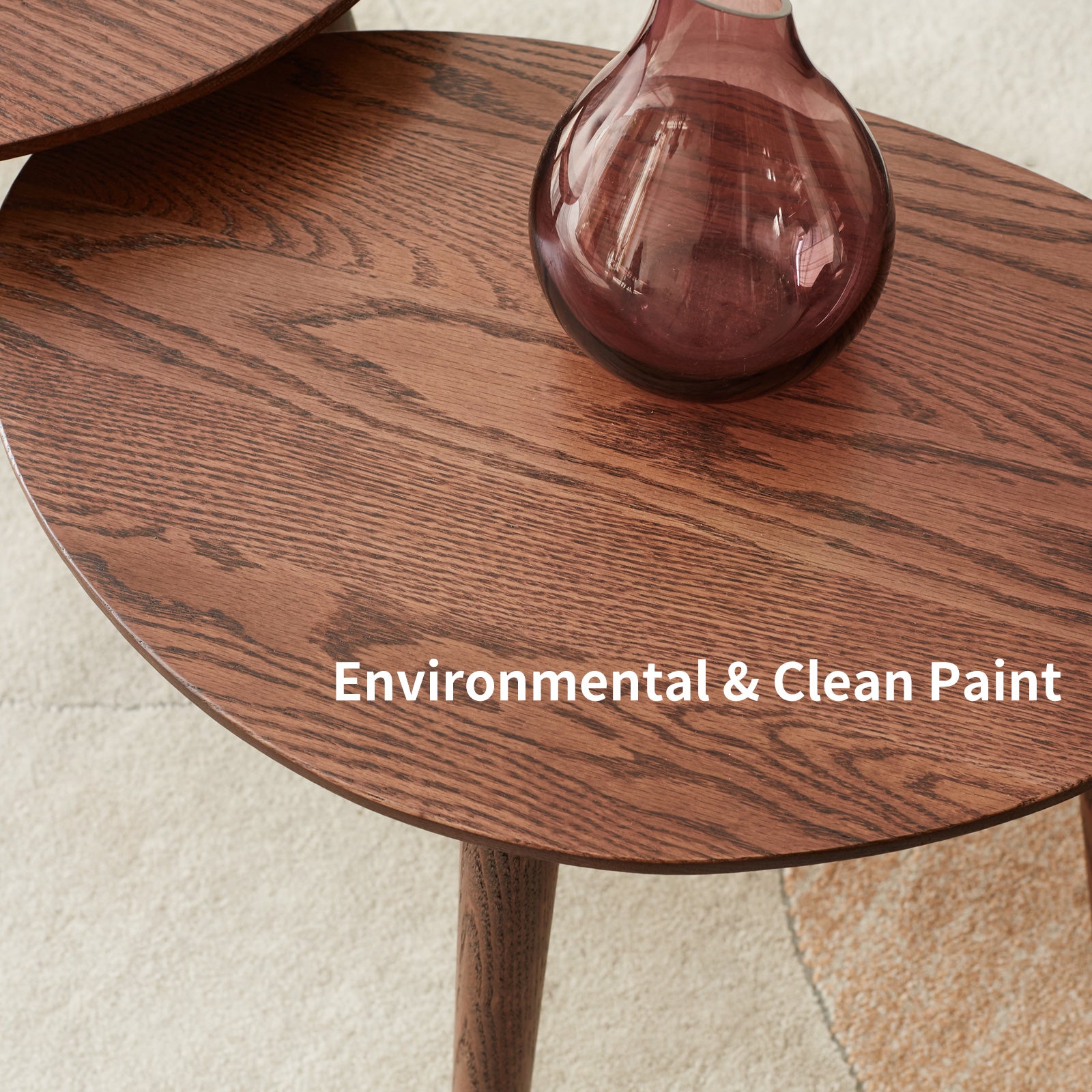 Solid Oak Wooden Coffee Table for Living Room