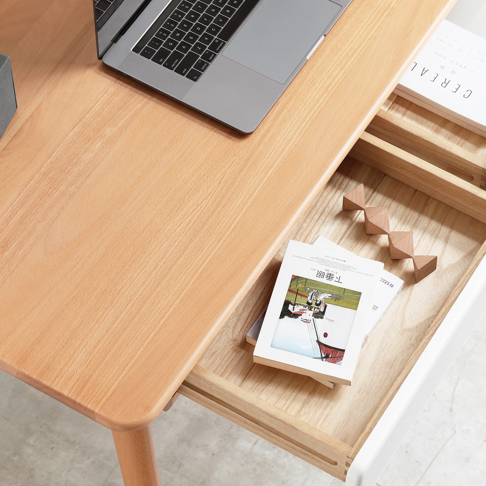 47'' Solid Wood Computer Desk with 2 Drawers for Home Office
