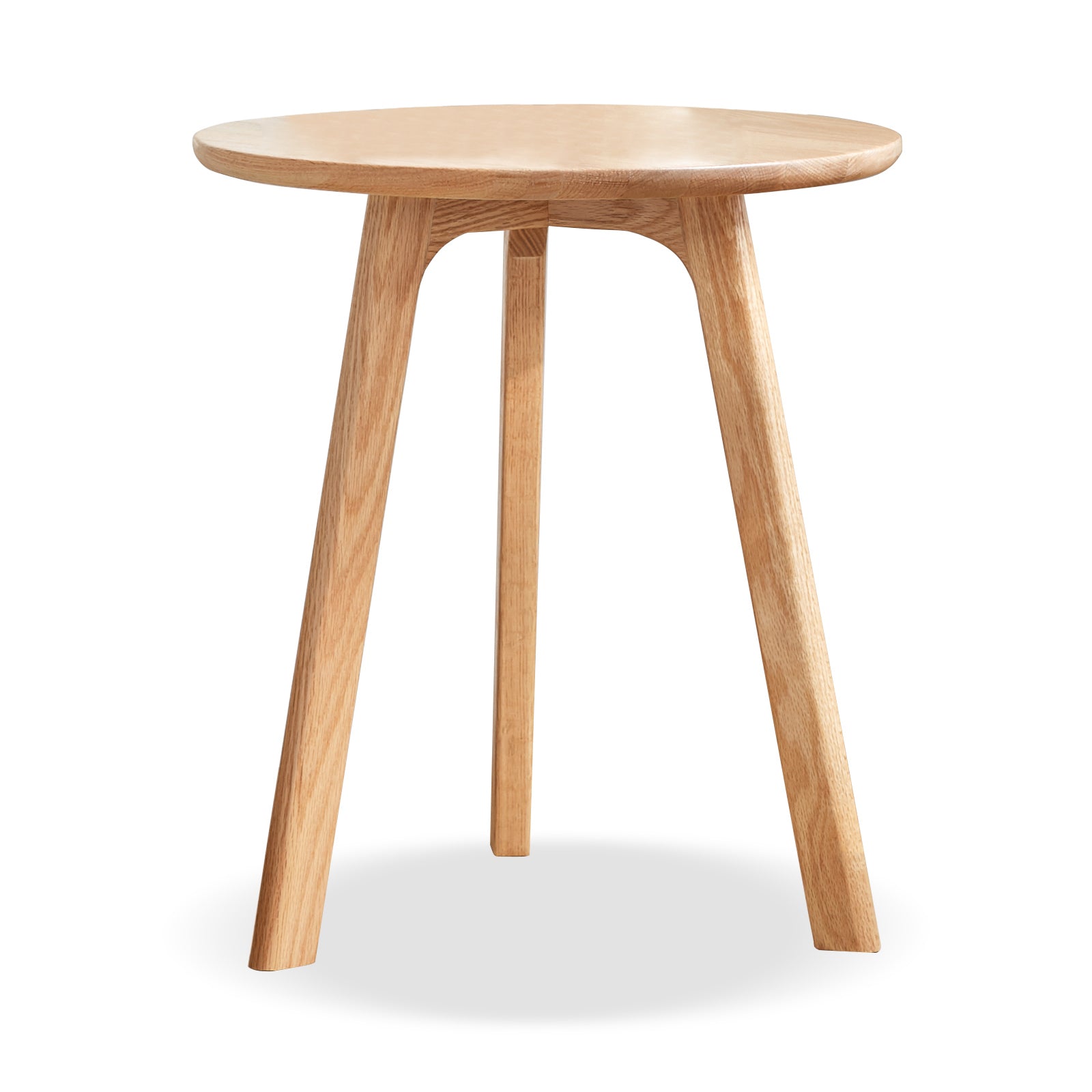 Solid Oak Wood Round End Table for Living Room Bedroom