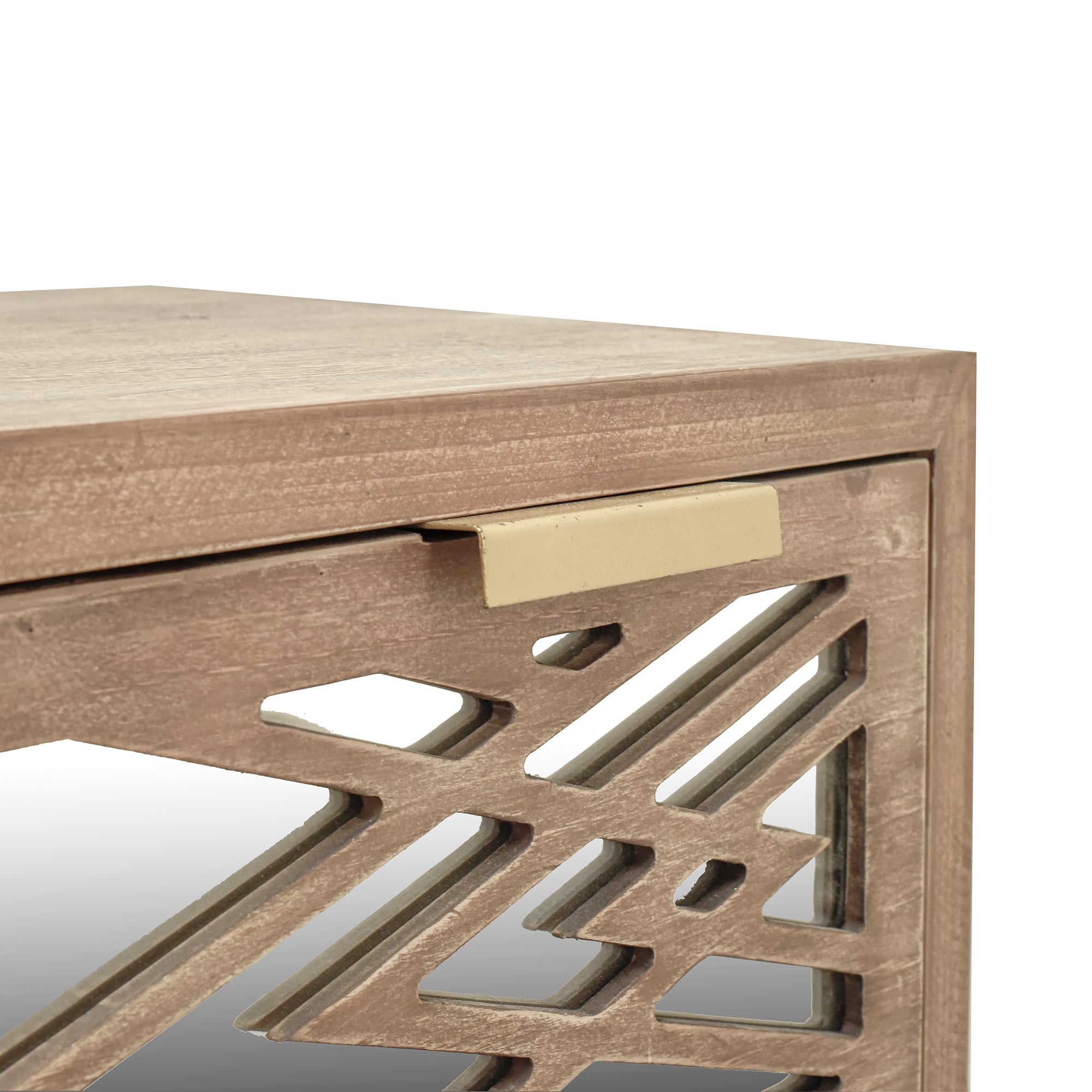28" Tall Wood 3-drawer Accent Cabinet in Natural