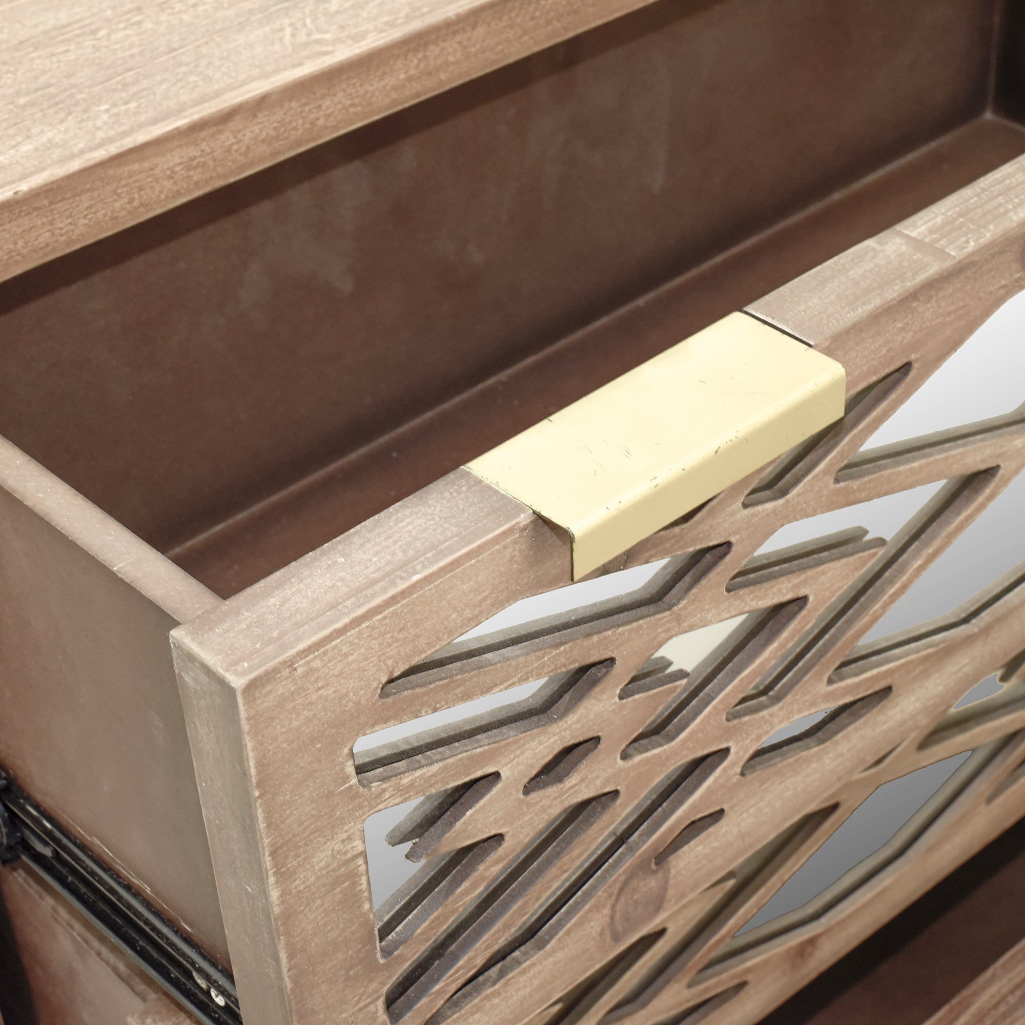 28" Tall Wood 3-drawer Accent Cabinet in Natural