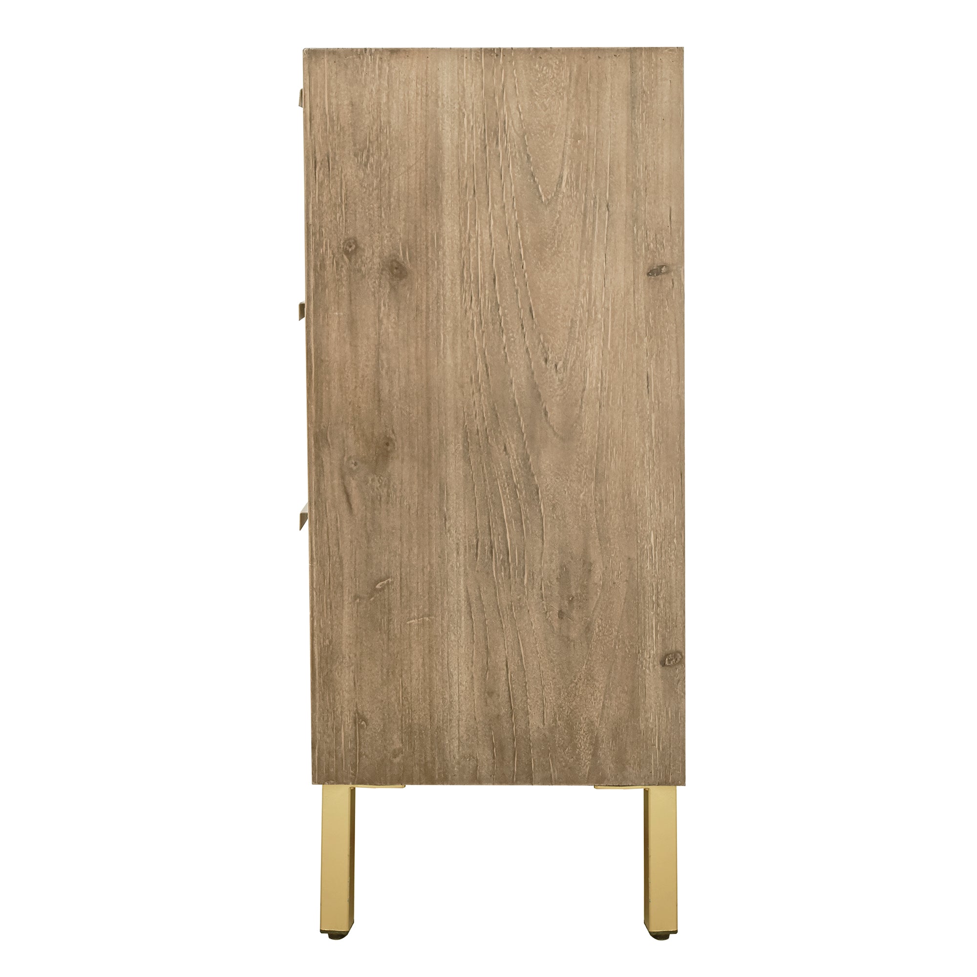 28" Tall Wood 3-drawer Accent Cabinet in Natural