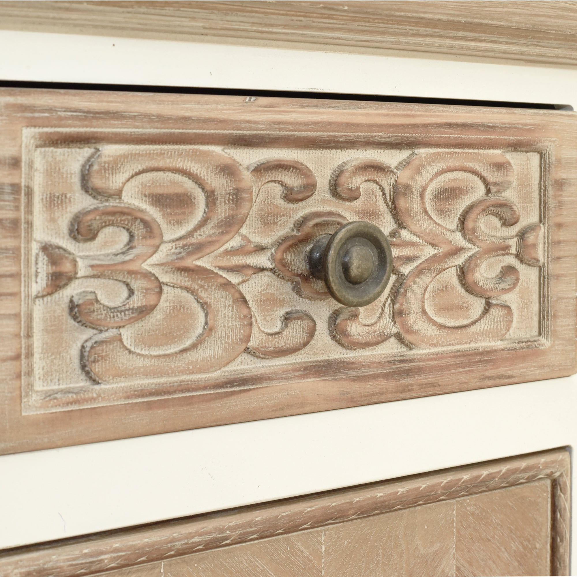 30" Tall Wood 5-drawer Accent Cabinet in Natural