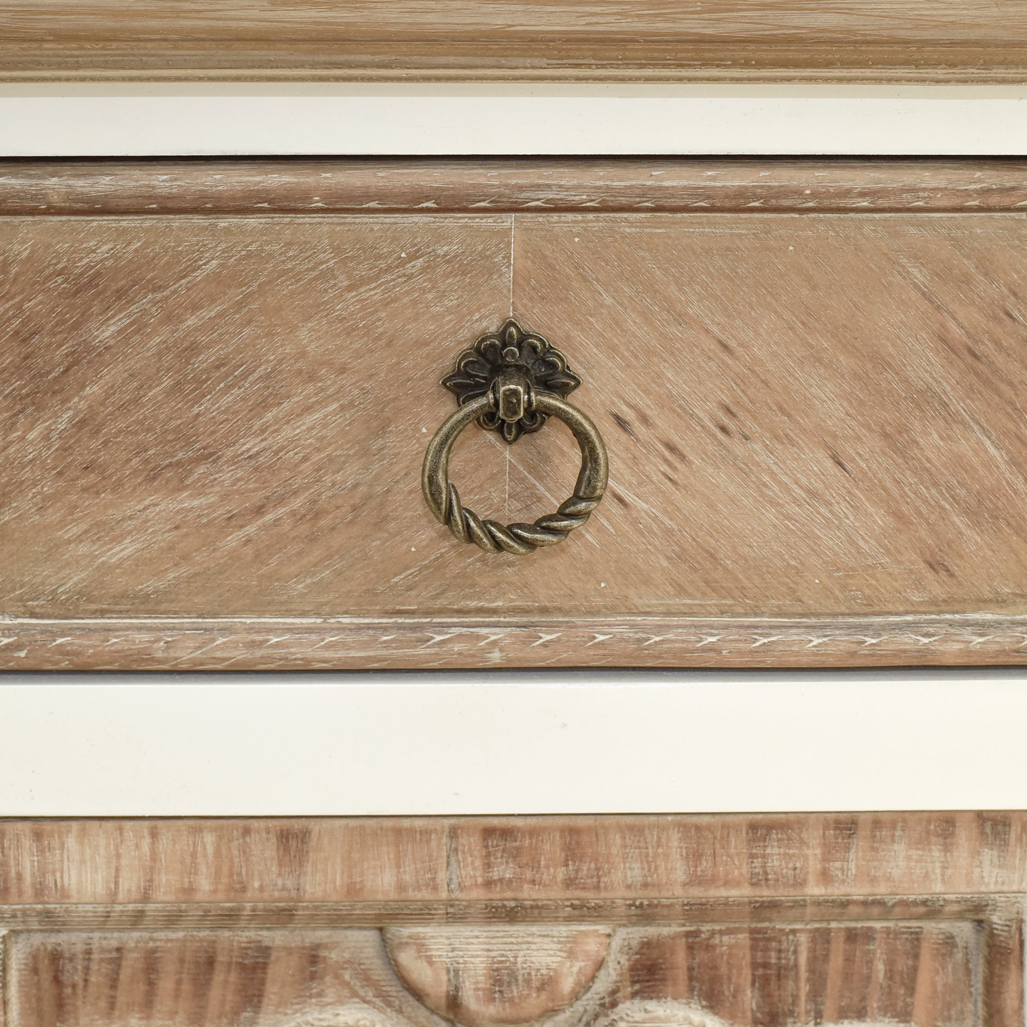 30" Tall Wood 5-drawer Accent Cabinet in Natural