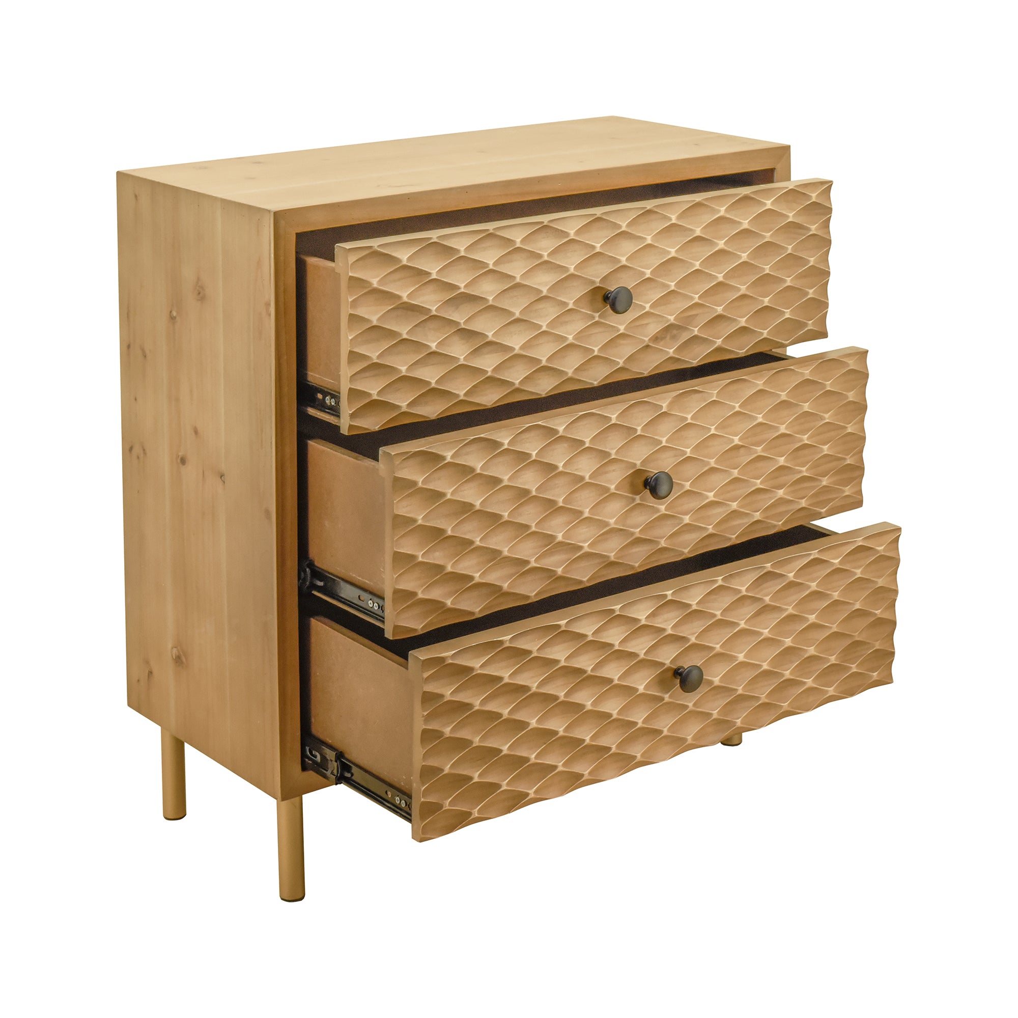 28" Tall Wood 3-drawer Bachelors Chest in Natural