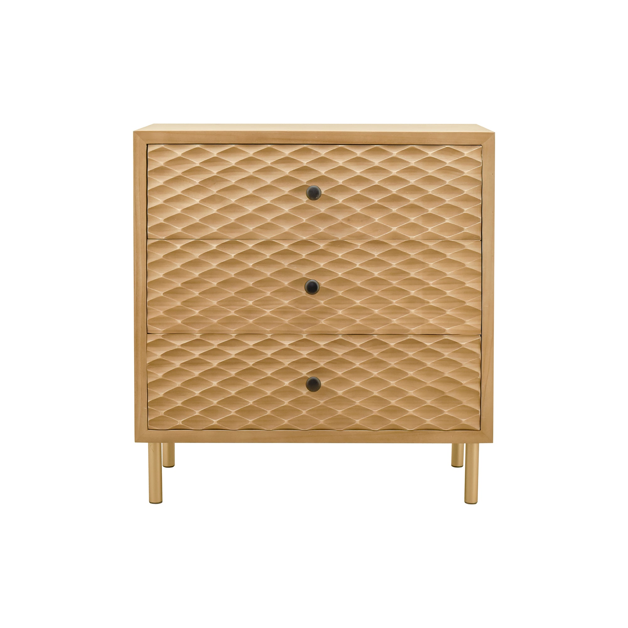 28" Tall Wood 3-drawer Bachelors Chest in Natural