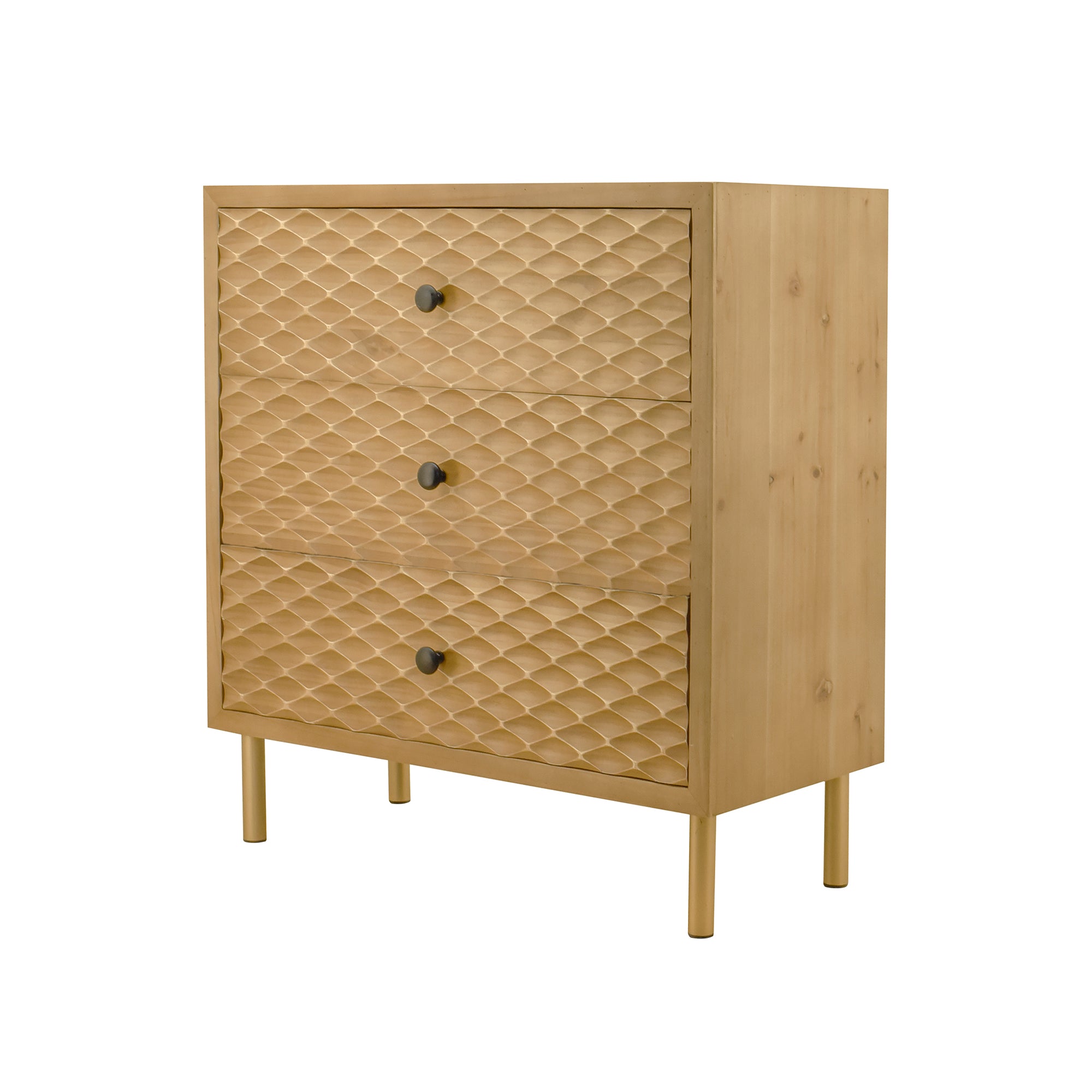 28" Tall Wood 3-drawer Bachelors Chest in Natural