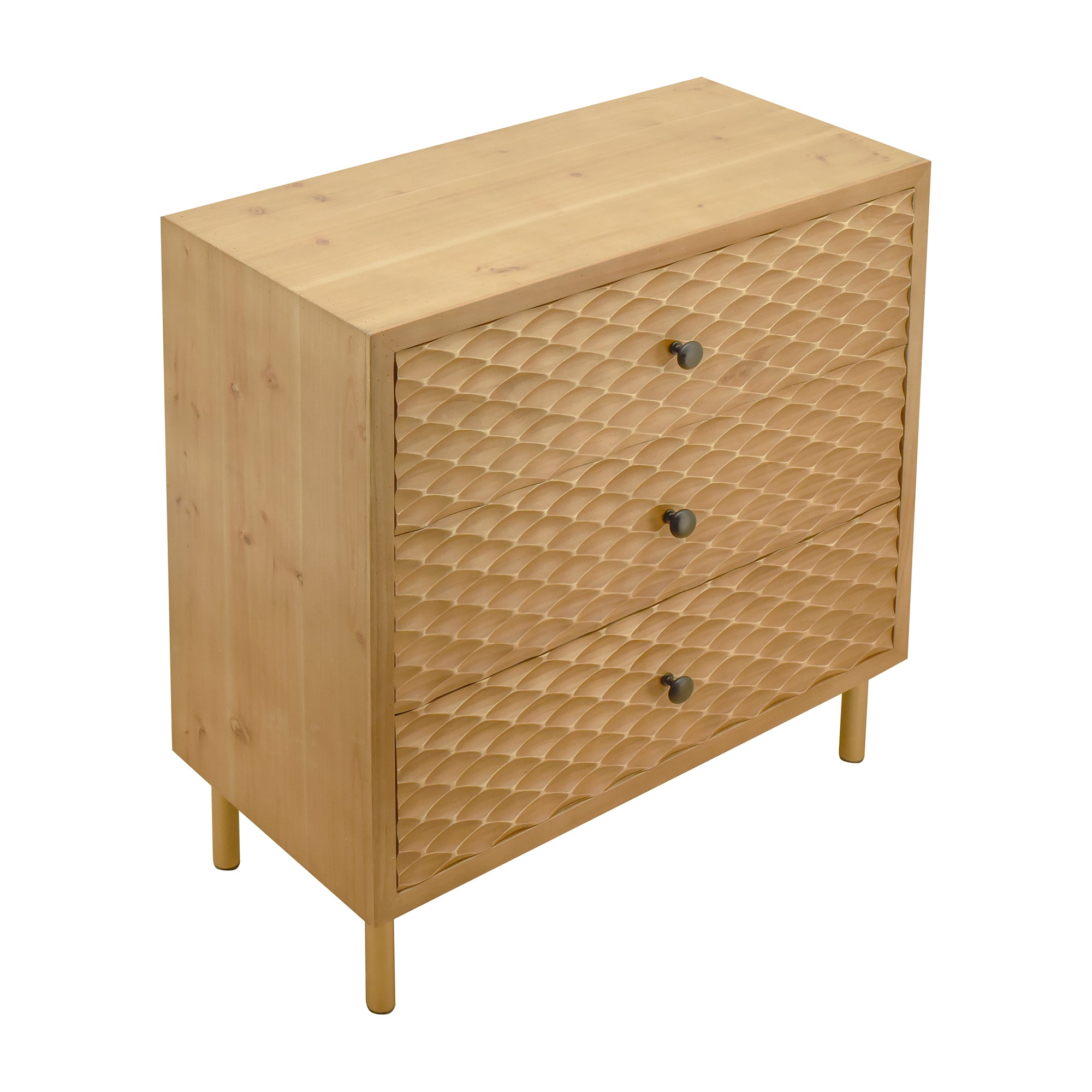 28" Tall Wood 3-drawer Bachelors Chest in Natural