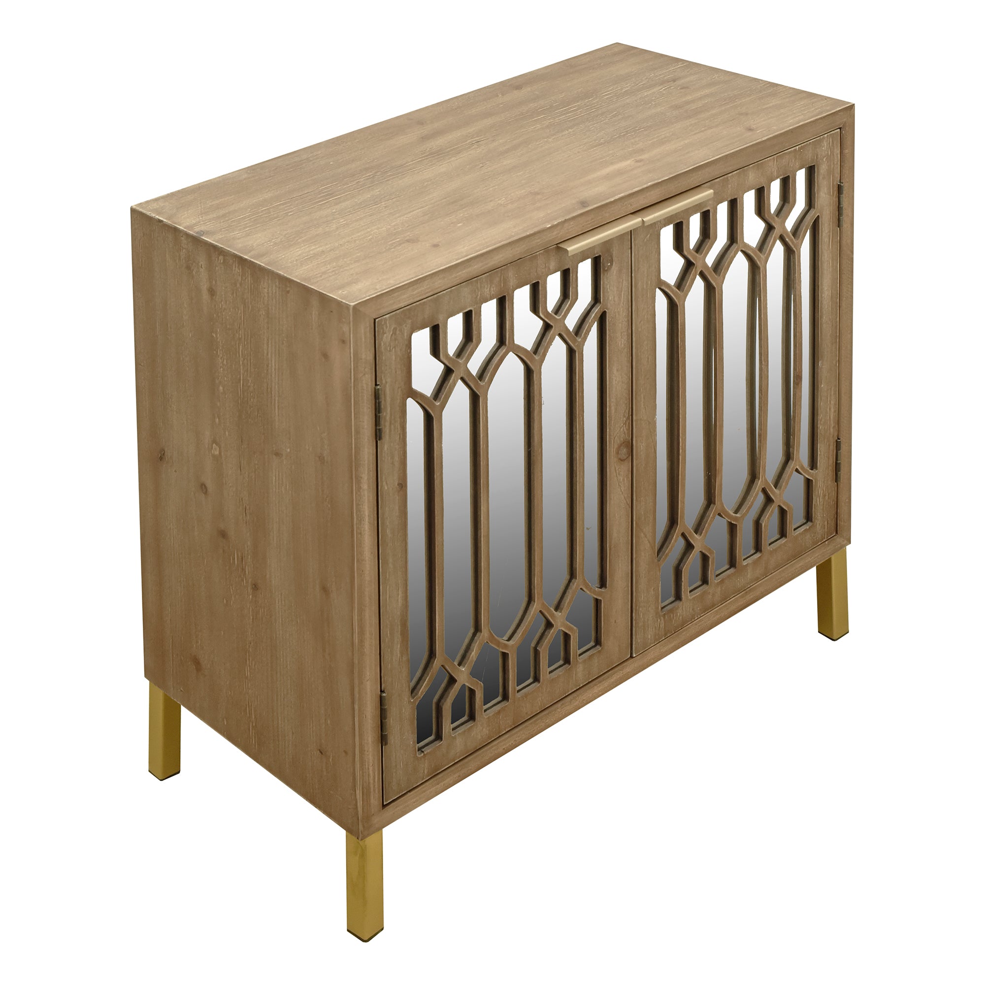 29" Tall Wood 2-door Accent Cabinet in Natural