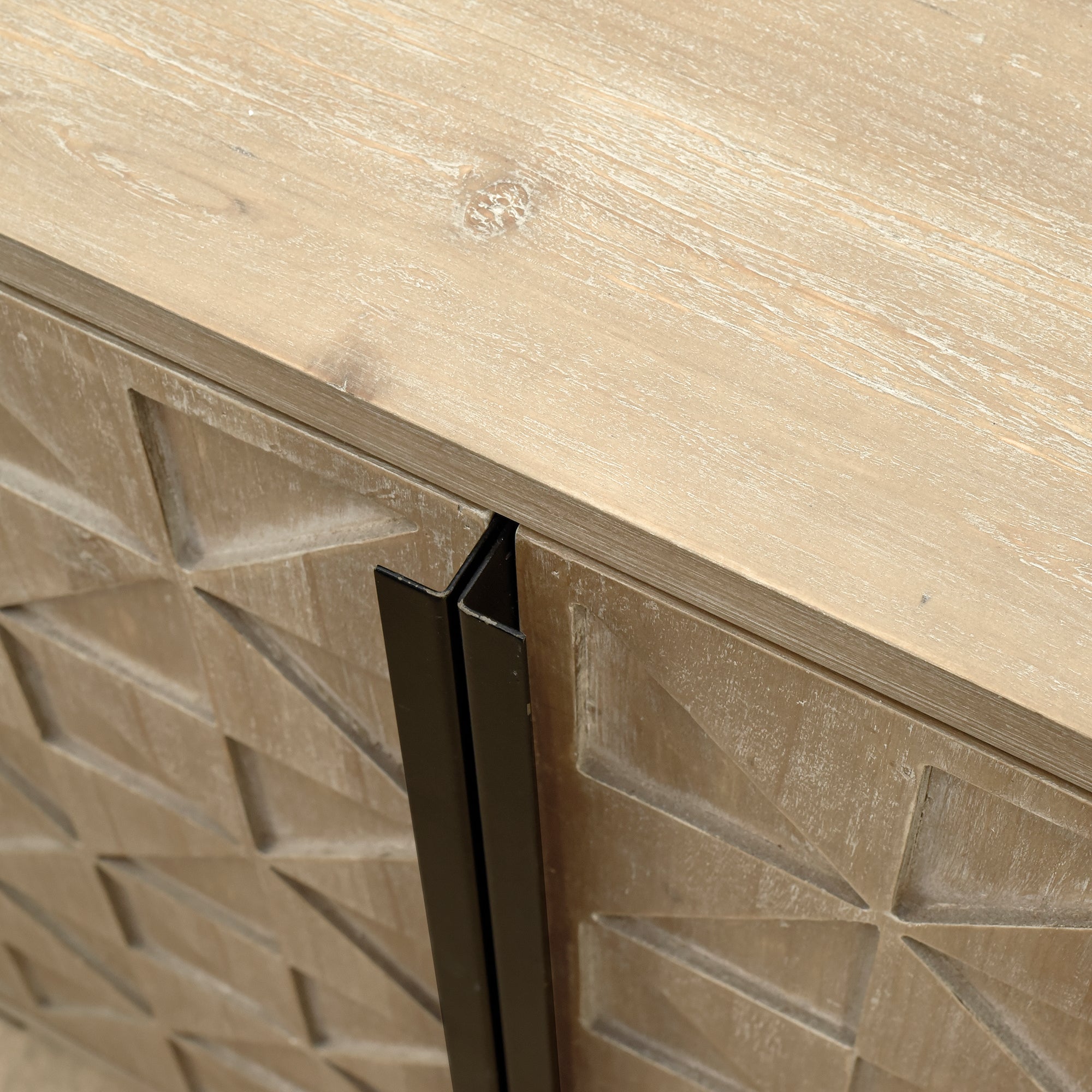 29" Tall Wood 2-door Accent Cabinet in Natural