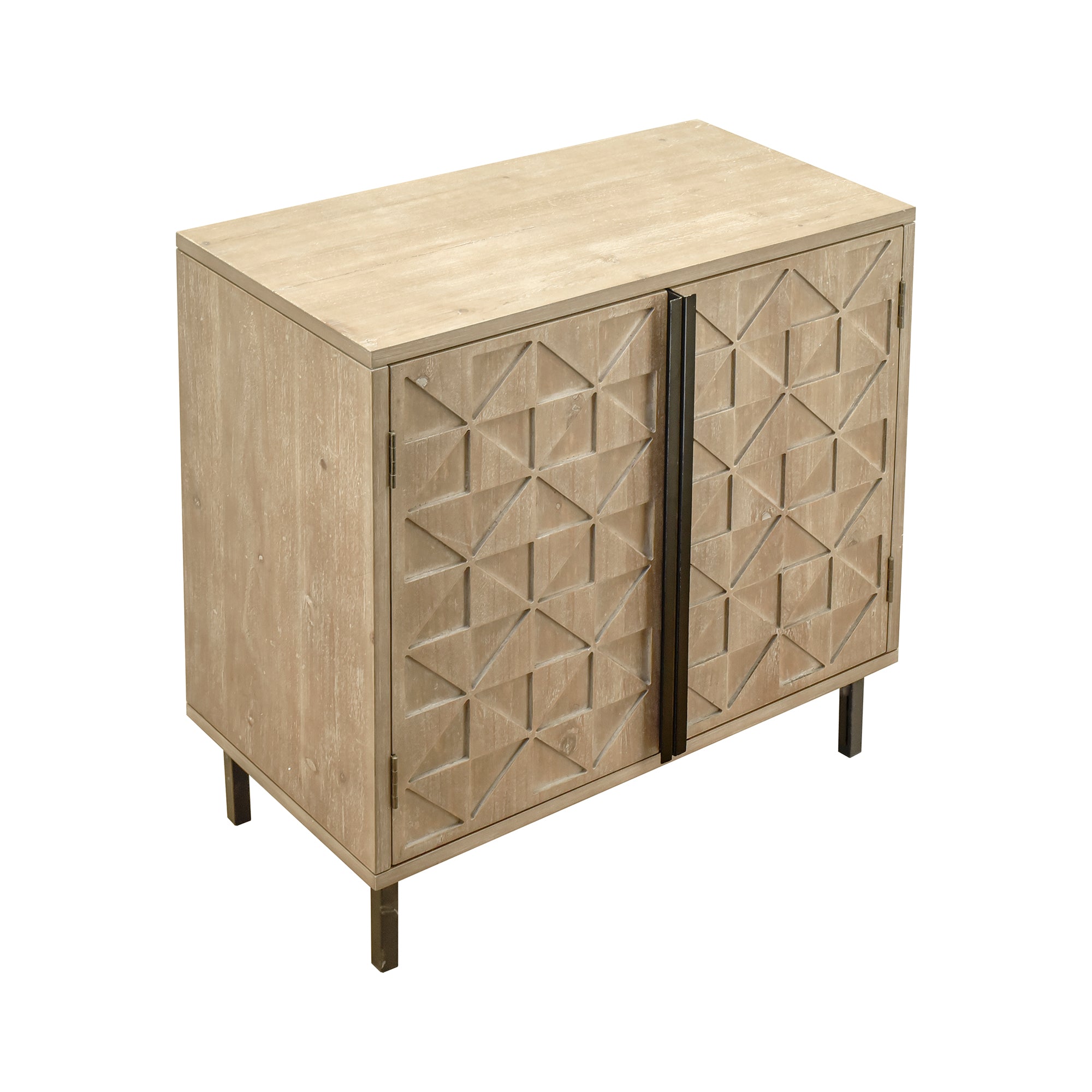 29" Tall Wood 2-door Accent Cabinet in Natural