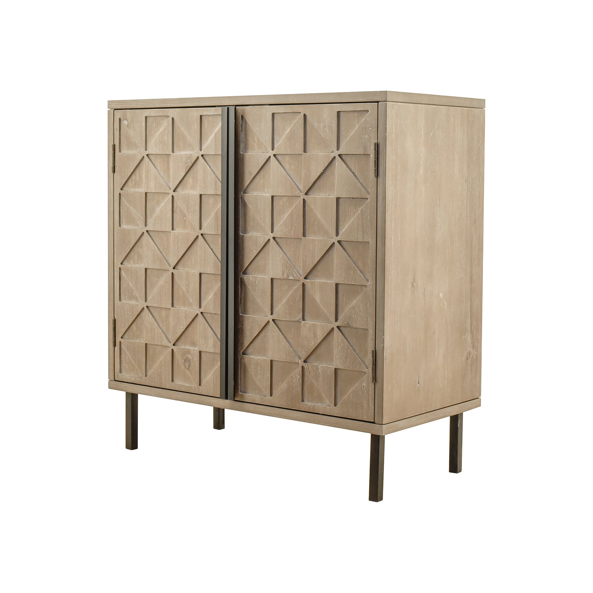 29" Tall Wood 2-door Accent Cabinet in Natural