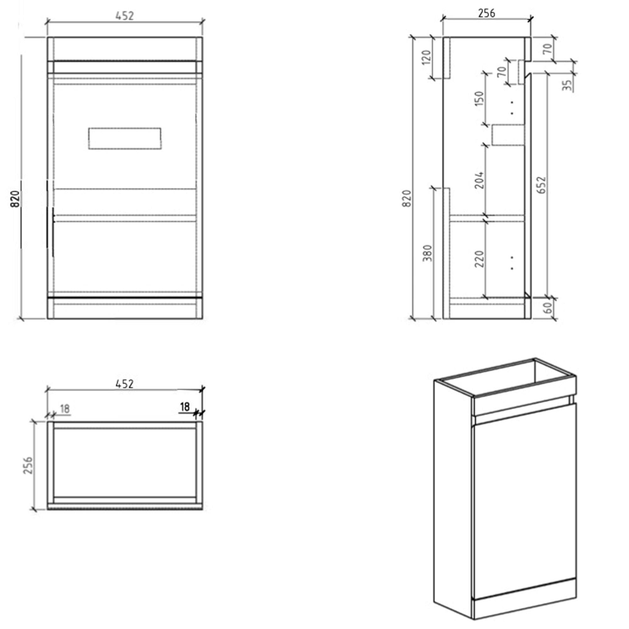 Wall-Mounted Bathroom Vanity Set in Grey with White Integrated Artificial Stone Sink