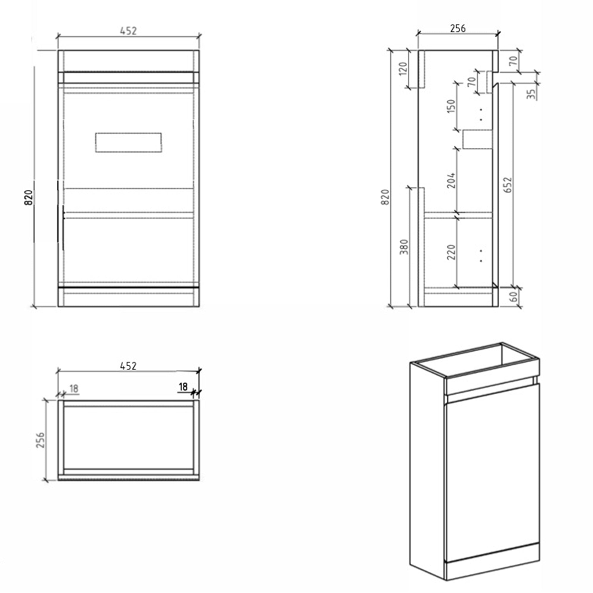 Wall-Mounted Bathroom Vanity Set in Grey with White Integrated Artificial Stone Sink