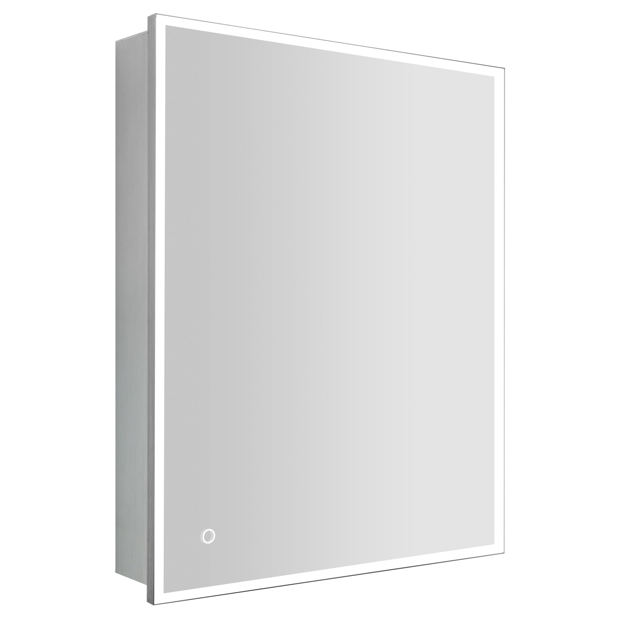 Large Rectangular Silver Aluminum Surface Mount Medicine Cabinet with Mirror