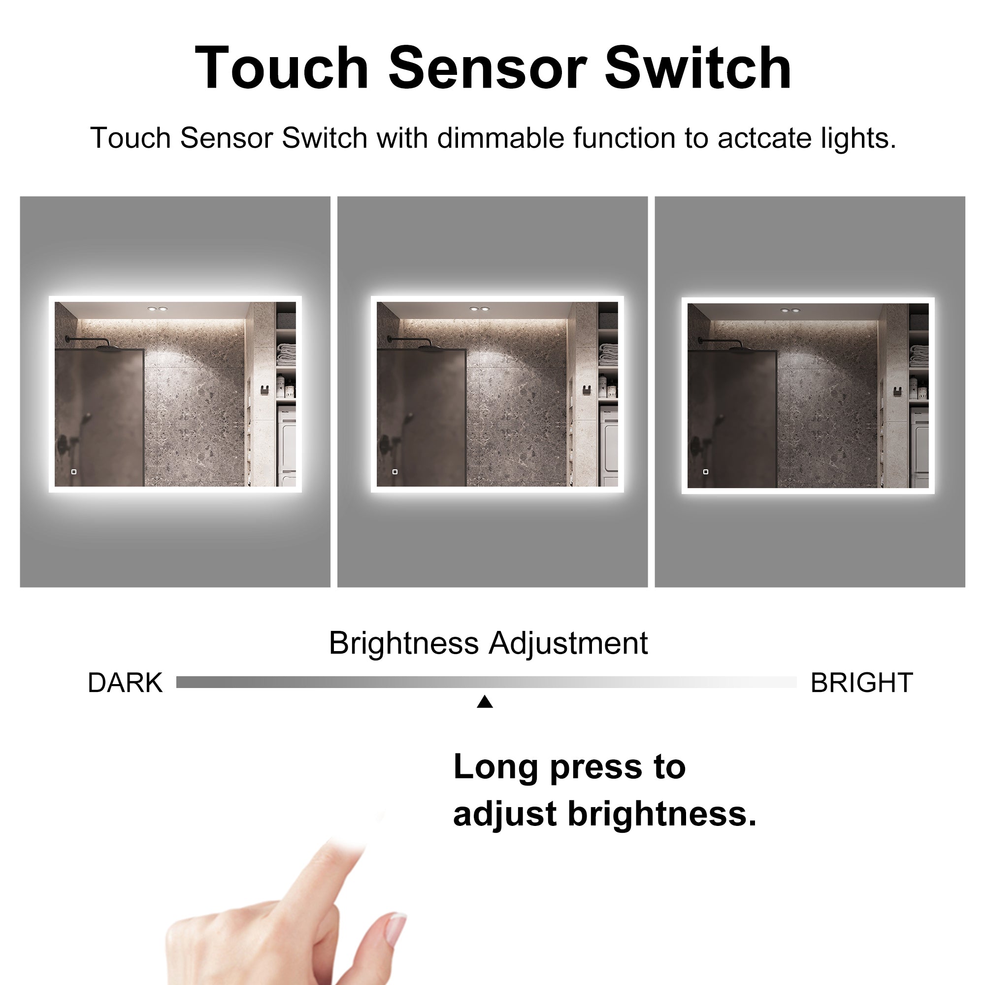 28 in. W x 35 in. H Large Rectangular Frameless Wall-Mount Anti-Fog LED Light Bathroom Vanity Mirror